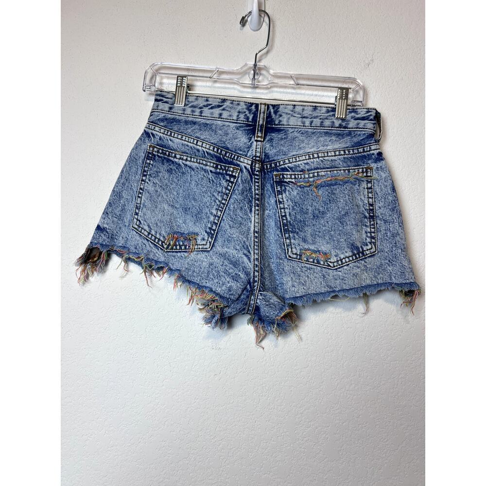 Anthropologie Pilcro Denim Fringe Distressed Cheeky Shorts - Picture 3 of 8